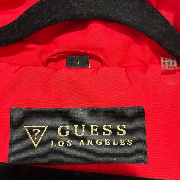 Guess Vibrant Red Puffer Jacket with Black Details - Picture 3 of 3